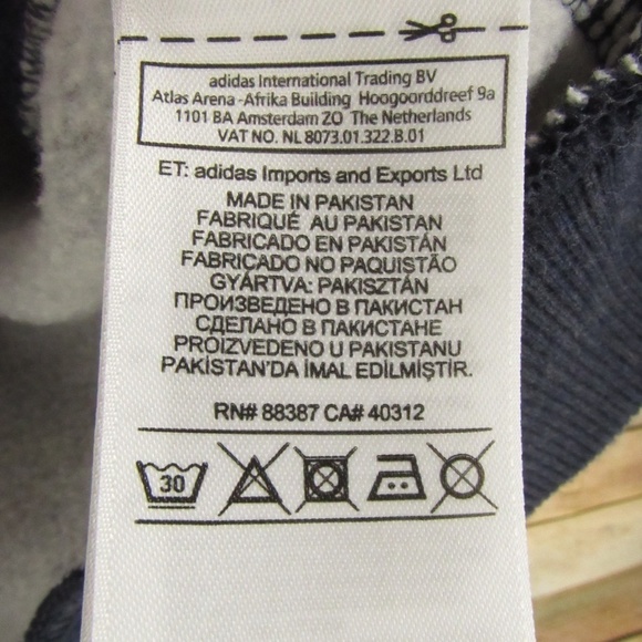 Adidas Heather Blue Front Zip Hoodie Men's L - Picture 10 of 16